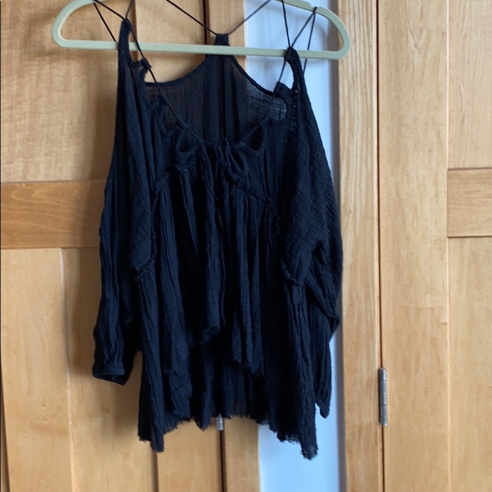 Free People - gauzy, open shoulder blouse’